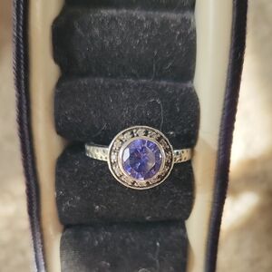 Silpada Silver and amethyst Gemstone Ring size 5